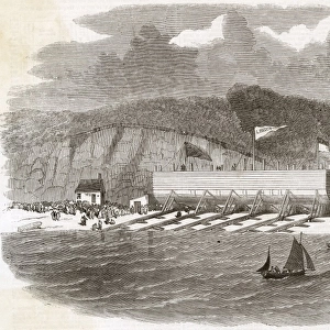 Great Eastern Pontoon at Milford Haven, 1857