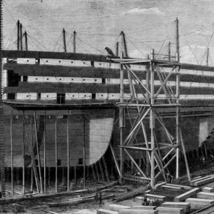 The Great Eastern Steam Ship Under Construction Print The Great Eastern Steam Ship Under Construction Print