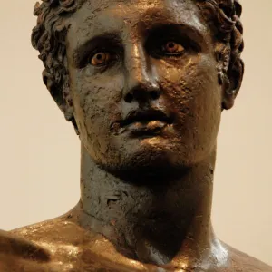 Greek Art. Greece. 4th century BCE. Bronze statue of a youun