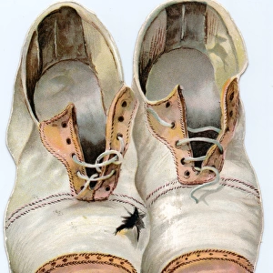 Greetings card, pair of shabby shoes