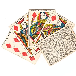 Greetings card with playing cards