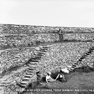 Grianan of Aileach, Interior, Triple Terraces and Steps, N. E