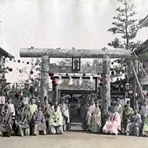 Group of Buddhist priests, Japan, circa 1880s. Date: circa 1880s