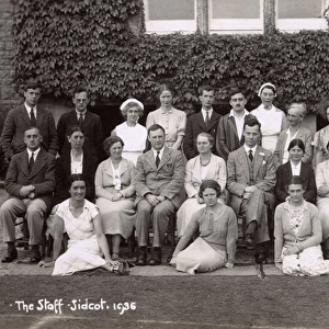 Group photo, staff of Sidcot School, Somerset