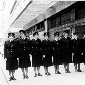 Group photo, women police officers outside KLM offices