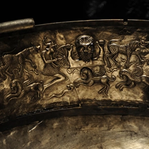 The Gundestrup cauldron. Silver vessel. 200 BC and 300 AD. B