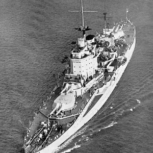 H.M.S. Warspite Print: Battle of Cape Matapan 1941 H.M.S. Warspite Print: Battle of Cape Matapan 1941