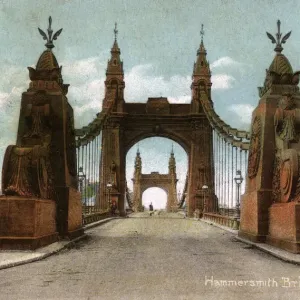 Hammersmith Bridge London Print 1909