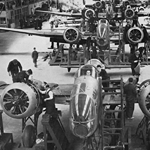 Hampden bombers in aircraft factory, WWII