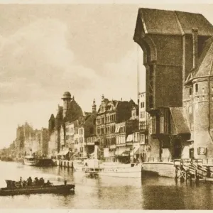 Harbour Print of Danzig's Historic Waterfront Harbour Print of Danzig's Historic Waterfront