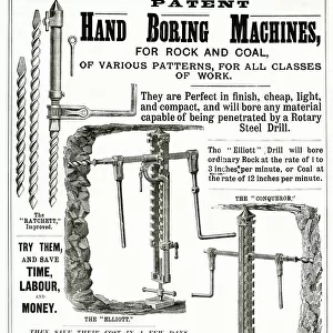 Hardy Patent Pick Co. patent hand boring machine 1890s