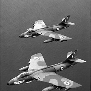 Two Hawker Hunter F6s XJ690 and XJ695 of No20 Squadron