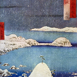 Hiroshige woodcut - Shisaku in Snow