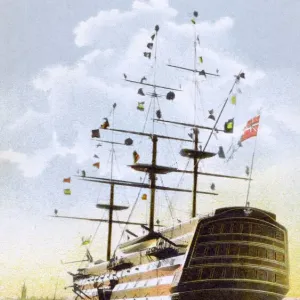 The HMS Victory - Print, circa 1900 The HMS Victory - Print, circa 1900