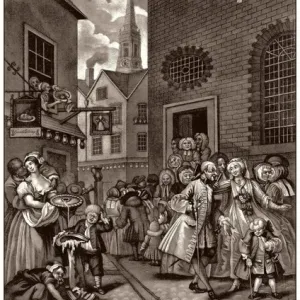 Hogarth's Print of a London Street Scene at Noon Hogarth's Print of a London Street Scene at Noon