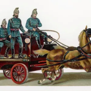 Horse Drawn Fire Engine Print