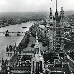 Houses of Parliament viewed from Big Ben, Westminster