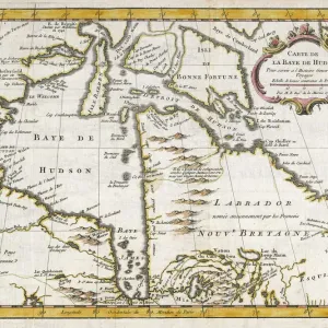 Hudson's Bay Map Print, 1750s