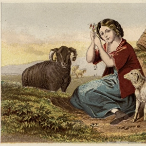 Idealised Victorian shepherdess