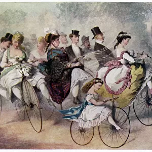 Illustration, Wedding Party on Wheels
