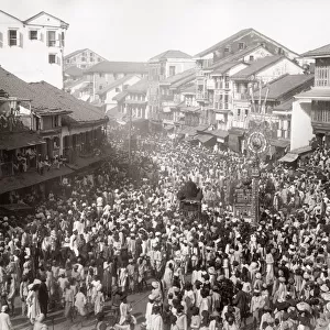 India - Muslim religious street procession Bombay Mumbai