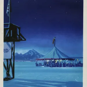 Plaines de sel de Bonneville la nuit