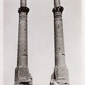 Isfahan, Iran - Two old minarets