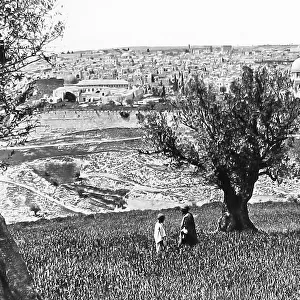 Israel Jerusalem from Mount of Olives pre-1900