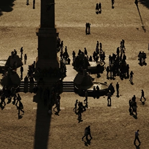 Italy. Rome. Piazza del Popolo. People at sunset