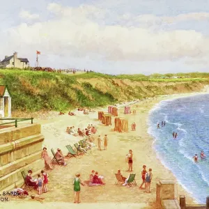Bridlington Print - Sewerby Cliffs and Sands, Yorkshire Bridlington Print - Sewerby Cliffs and Sands, Yorkshire