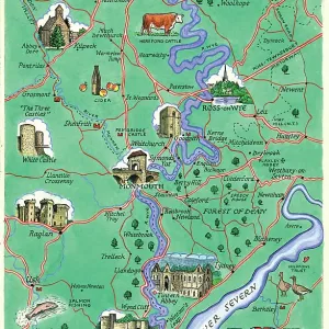 Wye Valley Map Print by M. F. Peck Wye Valley Map Print by M. F. Peck