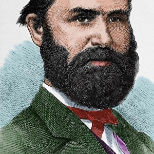 Jacob Dolson Cox, Jr. (1828-1900). Engraving. Colored