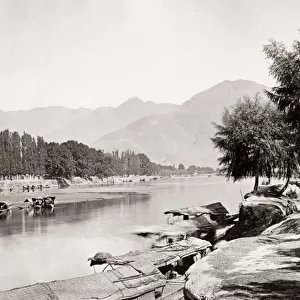 Jhelum River, Munshi Bagh, Srinagar City India