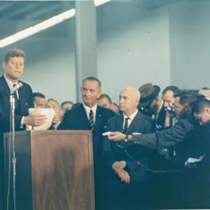 John F. Kennedy during a visit to Manned Spacecraft Center