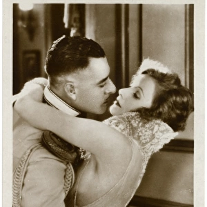John Gilbert & Greta Garbo embracing