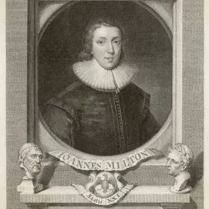 John Milton Print at 21 with Poets are born motto John Milton Print at 21 with Poets are born motto
