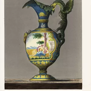Jug from Nevers, France, with Italian-genre scene