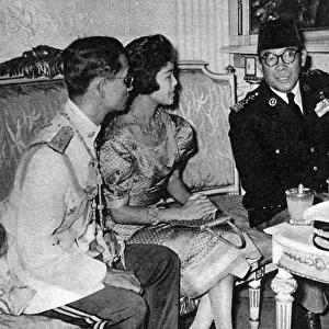 King Bhumibol Adulyadej and Queen Sirikit - Indonesia