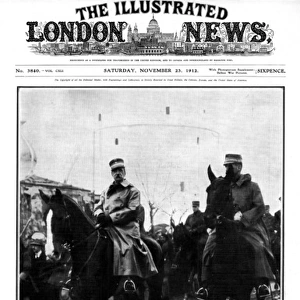 King George I of Greece enters Salonika, 1912