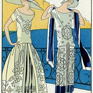 Two ladies in summer dresses by Jeanne Lanvin