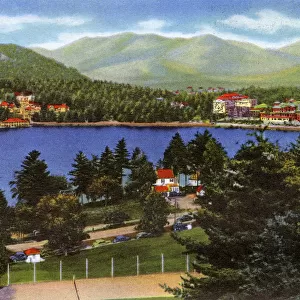 Lake Placid, N. Y. USA - Lake Placid Club and Mirror Lake