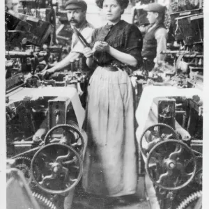 Lancashire Weaver Print - 1890s Cotton Mill Scene Lancashire Weaver Print - 1890s Cotton Mill Scene