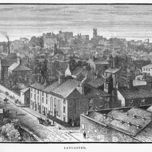 Lancaster, Lancashire Birds Eye View Print Lancaster, Lancashire Birds Eye View Print