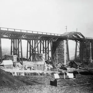 Landore Viaduct Construction Print, South Wales Landore Viaduct Construction Print, South Wales