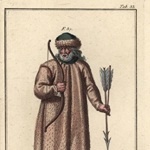 Laplander wearing clothes and hat of fine fur, 16th century