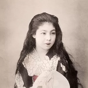 Late 19th century - young Japanese woman, hair down