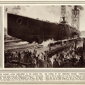 Launch of the German battlecruiser SMS Hindenburg