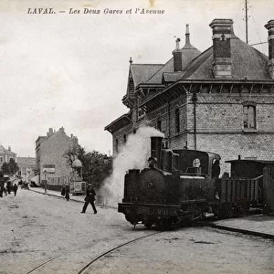 Laval, France - The Two Railway Stations and the Avenue