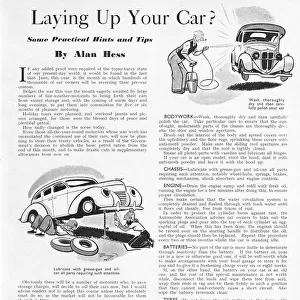 Laying up your car in wartime, 1942