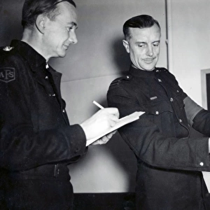 LCC-LFB AFS volunteer measured for uniform, WW2